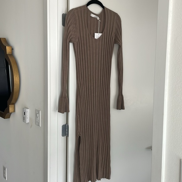 NWT - Rachel Parcell Wide Rib Sweater Dress in Grey - Picture 8 of 10